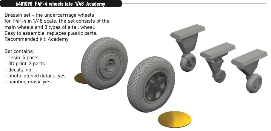 Eduard Brassin ED6481090 Grumman F4F-4 Wildcat wheels late 1:48