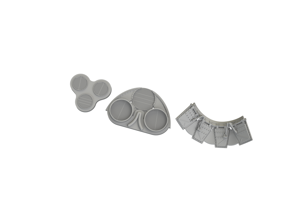 Eduard Brassin ED6481097 1:48 Curtiss P-40E Warhawk radiators upgrade set 3D