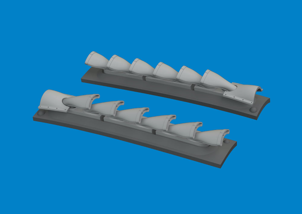 Eduard Brassin ED6481098 1:48 P-40E Warhawk Fishtail Exhausts 3D-Print