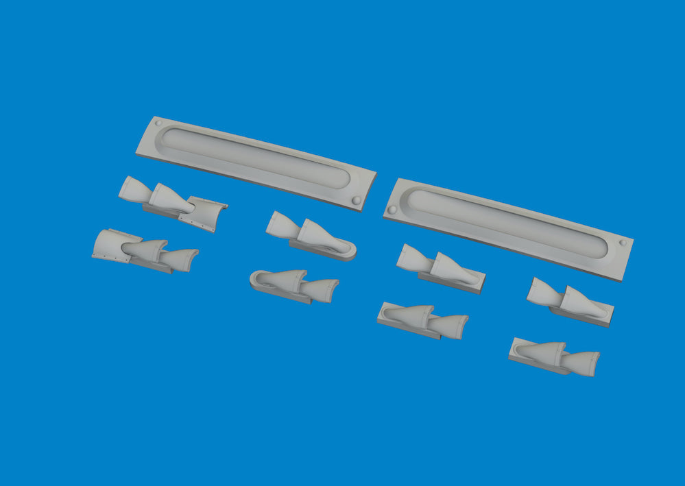 Eduard Brassin ED6481098 1:48 P-40E Warhawk Fishtail Exhausts 3D-Print