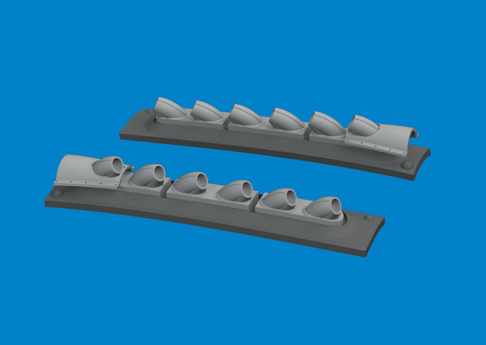 Eduard Brassin ED6481099 1:48 P-40E Rounded Exhaust Stacks 3D-Print