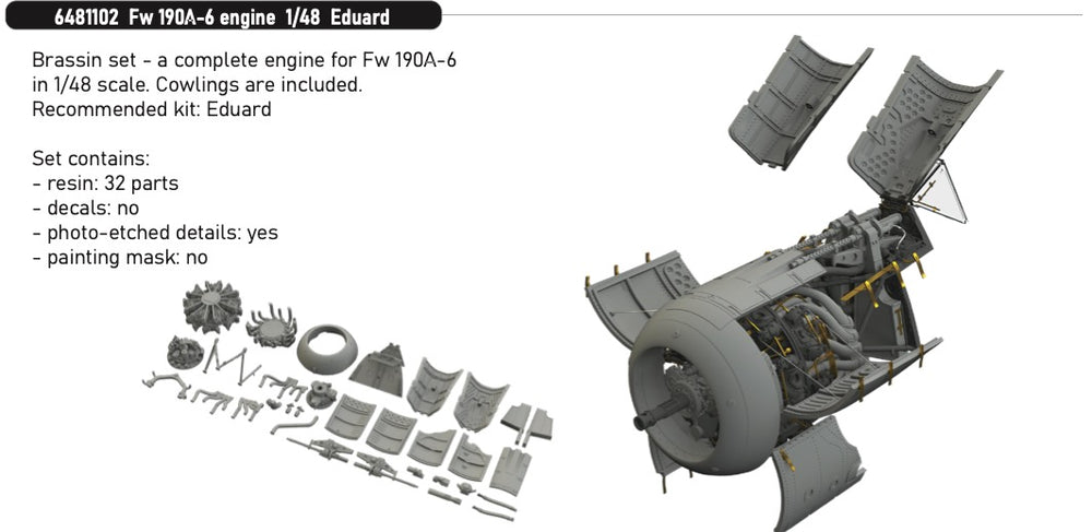 Eduard Brassin ED6481102 1:48 Focke-Wulf Fw-190A-6 engine