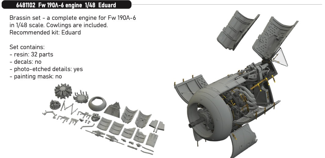 Eduard Brassin ED6481102 1:48 Focke-Wulf Fw-190A-6 engine