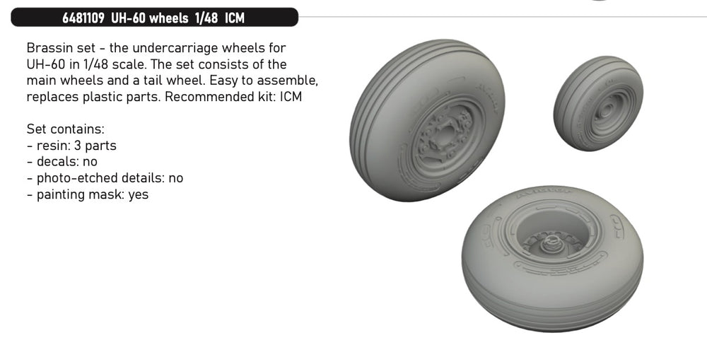 Eduard Brassin ED6481109 Sikorsky UH-60A wheels 1:48