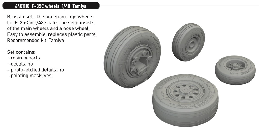 Eduard Brassin ED6481110 Lockheed-Martin F-35C wheels 1:48