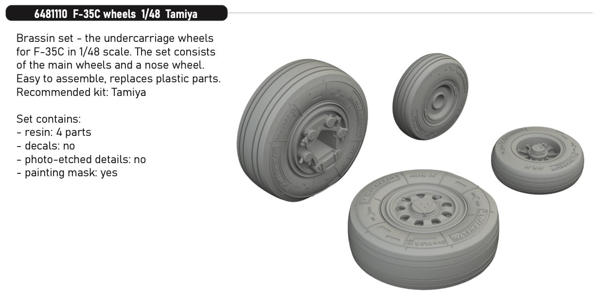 Eduard Brassin ED6481110 Lockheed-Martin F-35C wheels 1:48