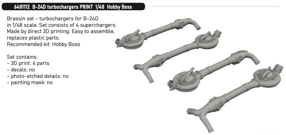 Eduard Brassin ED6481112 B-24D Liberator Turbochargers 3D-Print 1:48