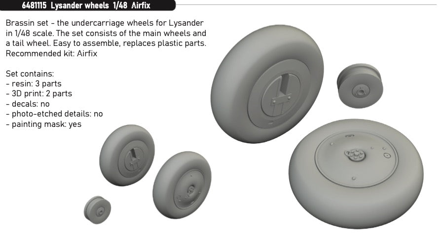 Eduard Brassin ED6481115 Westland Lysander wheels 1:48