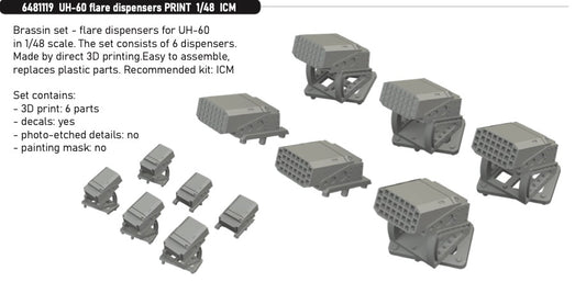 Eduard Brassin ED6481119 Sikorsky UH-60 flare dispensers 3D-Printed 1:48