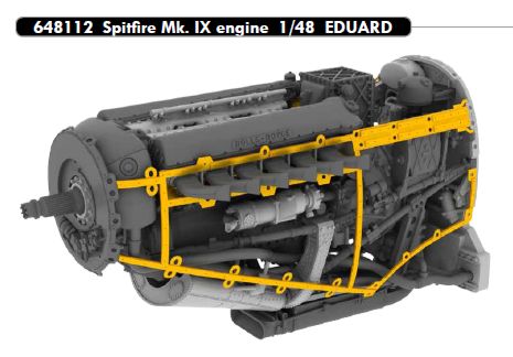 Eduard Brassin ED648112 1:48 Supermarine Spitfire Mk.IXC engine