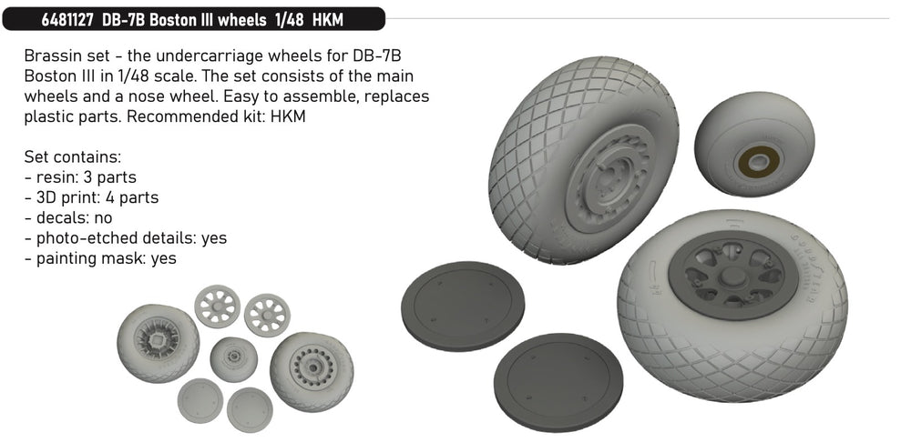 Eduard Brassin ED6481127 Douglas Boston III/US DB-7B wheels 1:48