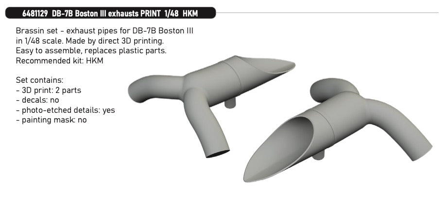 Eduard Brassin ED6481129 1:48 Douglas DB-7B Boston III exhausts