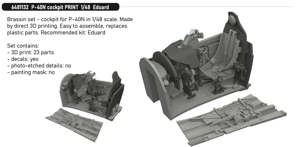 Eduard Brassin ED6481132 1:48 Curtiss P-40N Warhawk cockpit