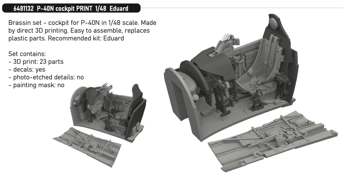 Eduard Brassin ED6481132 1:48 Curtiss P-40N Warhawk cockpit