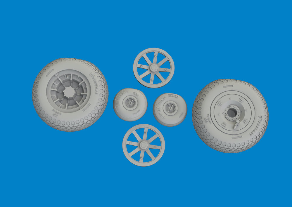 Eduard Brassin ED6481135 Curtiss P-40N Warhawk wheels with the cross tread 1:48