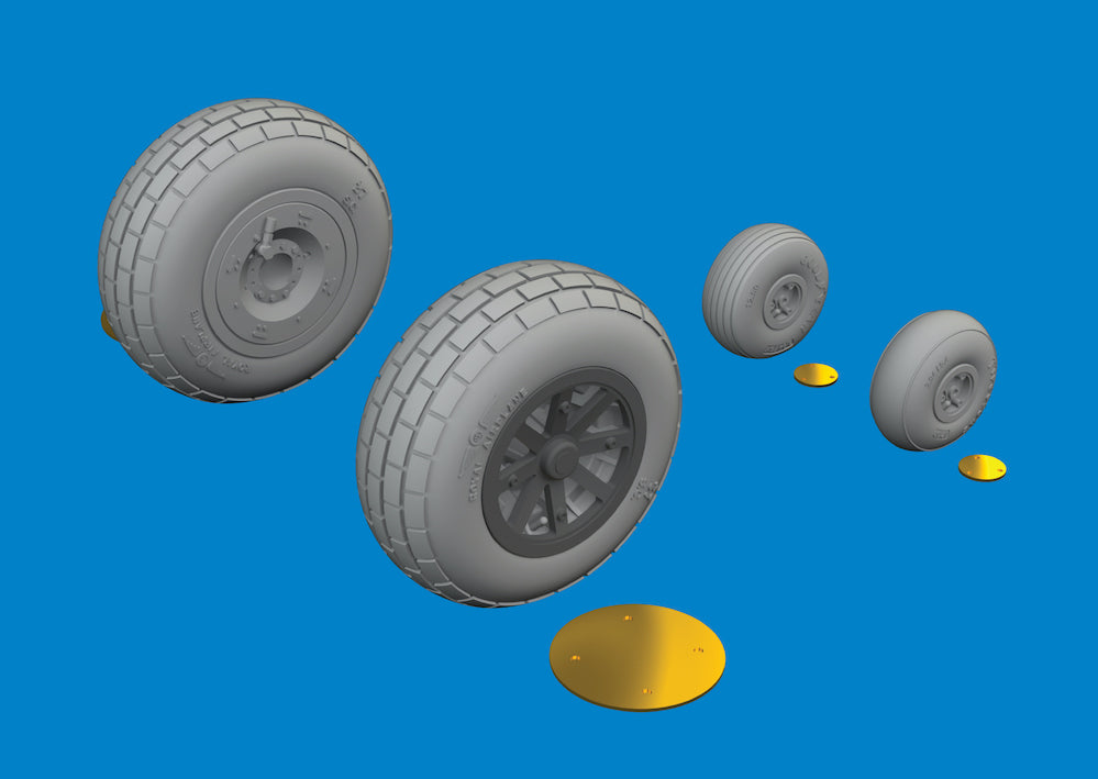 Eduard Brassin ED6481136 Curtiss P-40N wheels block tread 1:48