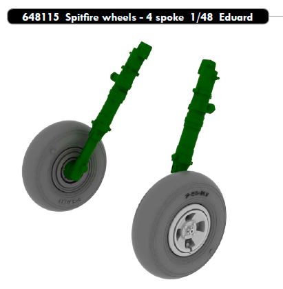Eduard Brassin ED648115 Spitfire Mk.IX Weighted Wheels 1:48