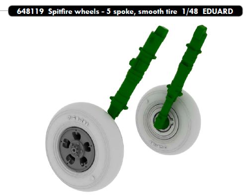 Eduard Brassin ED648119 Spitfire Mk.IXc/e Weighted Wheels 1:48