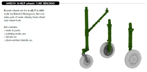 Eduard Brassin ED648214 1:48 Douglas A-4E/F Skyhawk wheels with Wtd tyre effect