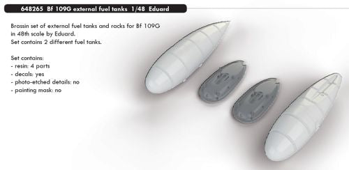 Eduard Brassin ED648265 1:48 Bf-109G-2/5/6 External Fuel Tanks