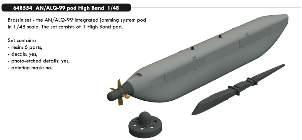 Eduard Brassin ED648554 1:48 AN/ALQ-99 pod High Band