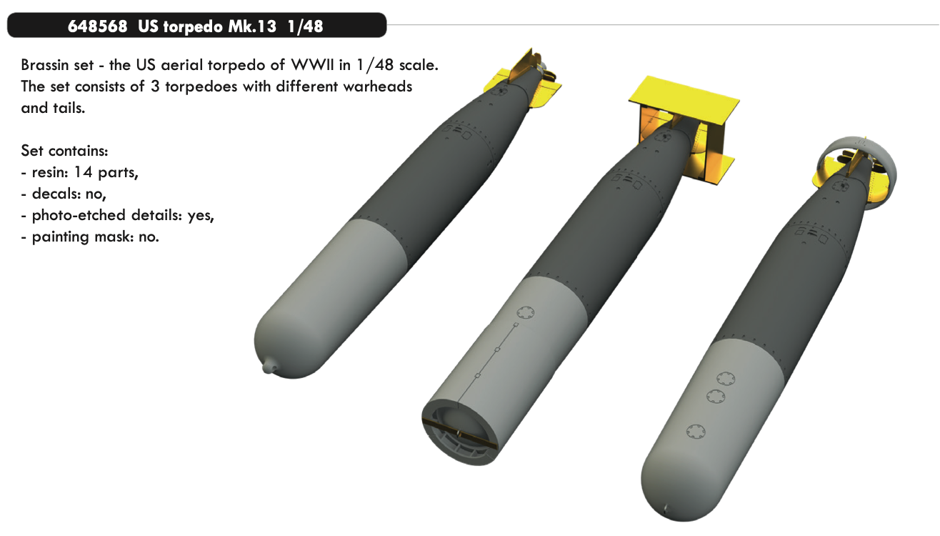 Eduard Brassin ED648568 1:48 US torpedo Mk.13