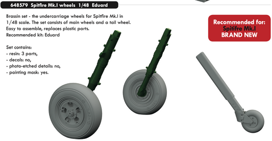 Eduard Brassin ED648579 Spitfire Mk.I Weighted Wheels 1:48