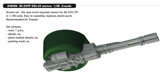 Eduard Brassin ED648586 1:48 Mil Mi-24VP GSh-23 cannon