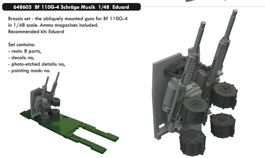 Eduard Brassin ED648605 1:48 Messerschmitt Bf-110G-4 Schrage Musik