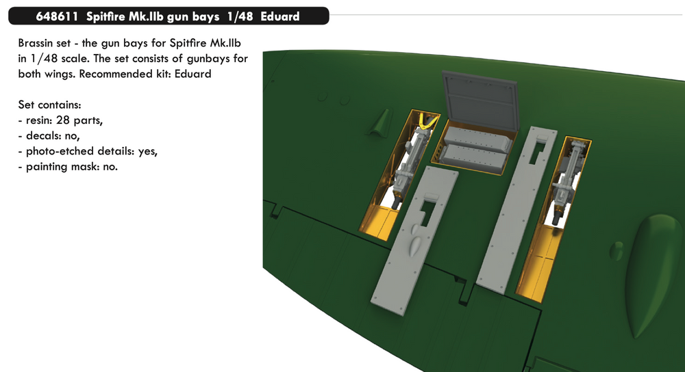 Eduard Brassin ED648611 1:48 Supermarine Spitfire Mk.IIb gun bays