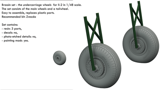 Eduard Brassin ED648617 1:48 Ilyushin Il-2 Stormovik wheels with Wtd tyre effect