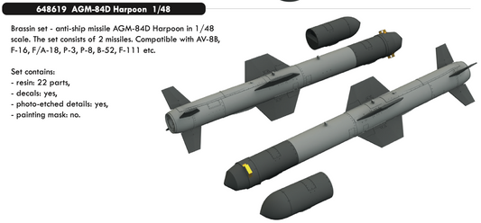 Eduard Brassin ED648619 1:48 AGM-84D Harpoon