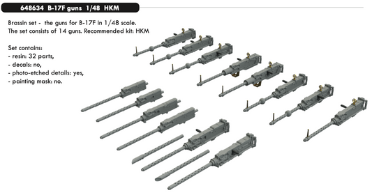 Eduard Brassin ED648634 1:48 Boeing B-17F Flying Fortress guns