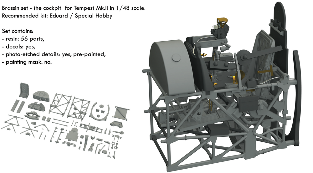 Eduard Brassin ED648639 1:48 Hawker Tempest Mk.II cockpit