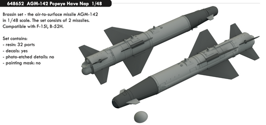 Eduard Brassin ED648652 AGM-142 Popeye Have Nap Missile Set 1:48