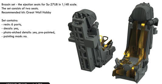 Eduard Brassin ED648655 1:48 Sukhoi Su-27UB ejection seats