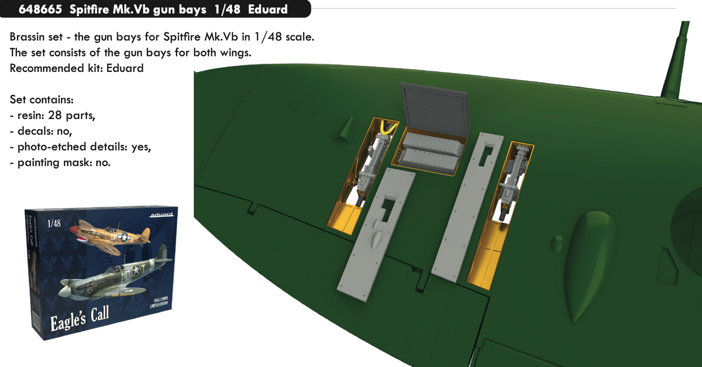 Eduard Brassin ED648665 1:48 Supermarine Spitfire Mk.Vb gun bays