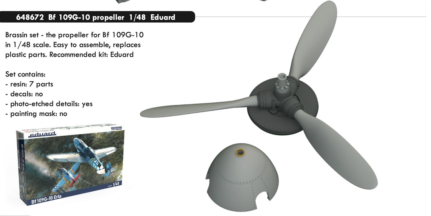 Eduard Brassin ED648672 1:48 Messerschmitt Bf-109G-10 propeller