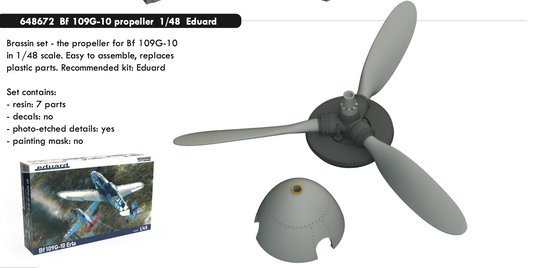 Eduard Brassin ED648672 1:48 Messerschmitt Bf-109G-10 propeller