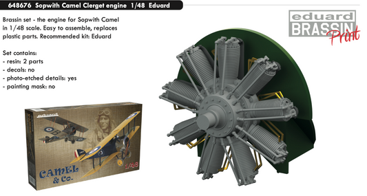 Eduard Brassin ED648676 1:48 Sopwith Camel Clerget engine