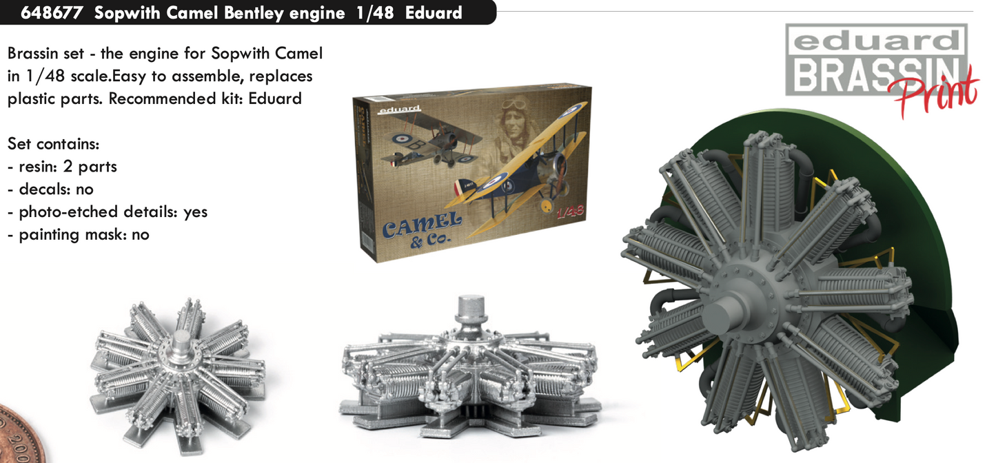 Eduard Brassin ED648677 1:48 Sopwith Camel Bentley engine