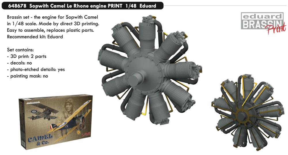 Eduard Brassin ED648678 1:48 Sopwith Camel Le Rhone engine