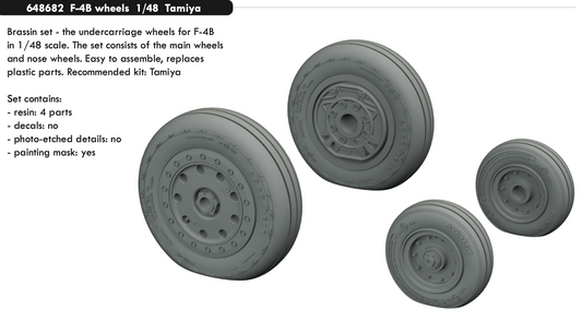 Eduard Brassin ED648682 1:48 McDonnell F-4B Phantom wheels with Wtd tyre effect