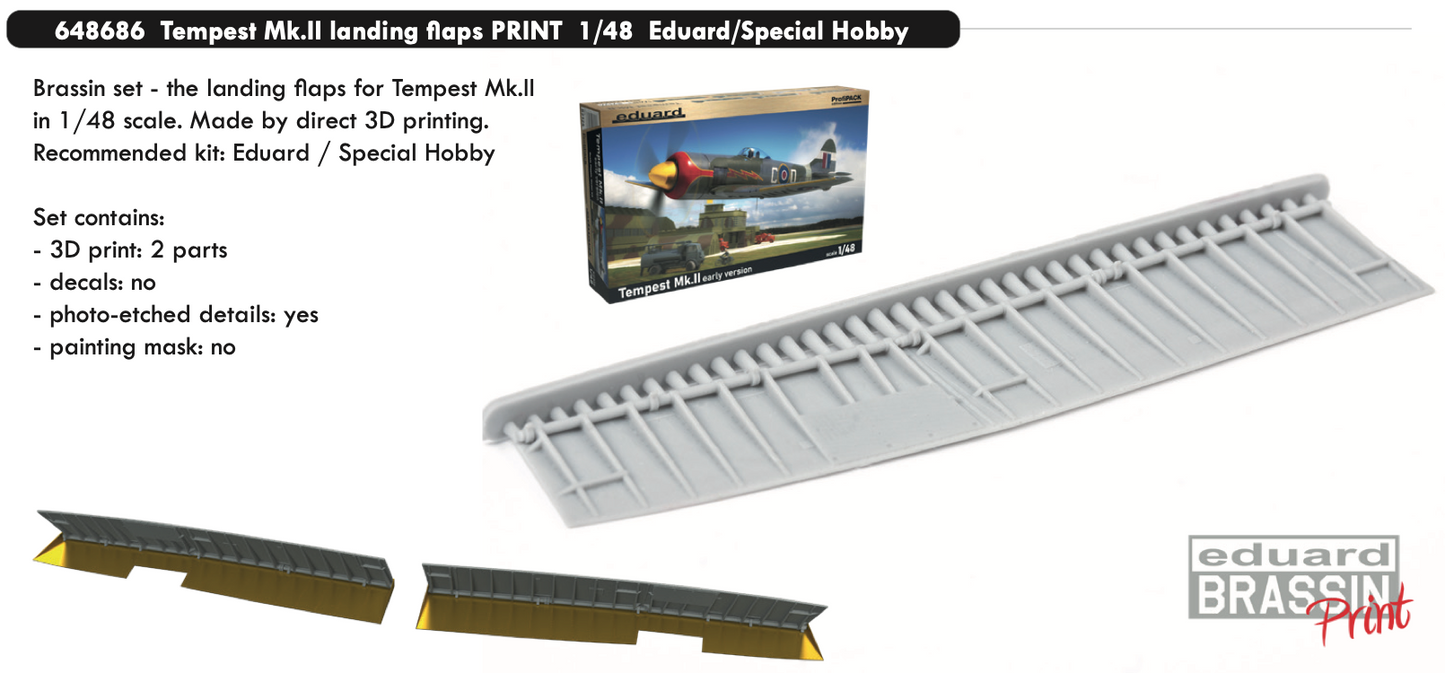 Eduard Brassin ED648686 1:48 Hawker Tempest Mk.II landing flaps