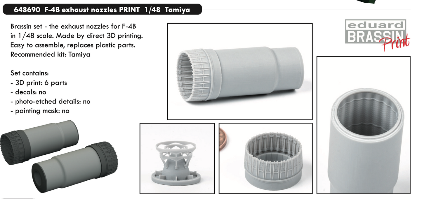 Eduard Brassin ED648690 1:48 McDonnell F-4B Phantom II exhaust nozzles