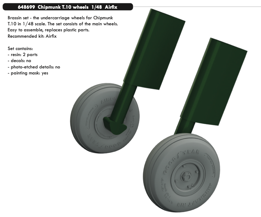 Eduard Brassin ED648699 Chipmunk T.10 Weighted Wheels 1:48
