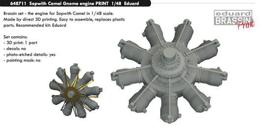 Eduard Brassin ED648711 1:48 Sopwith Camel Gnome engine