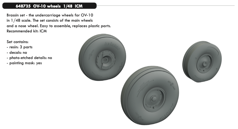 Eduard Brassin ED648735 OV-10A/D Bronco Weighted Wheels 1:48