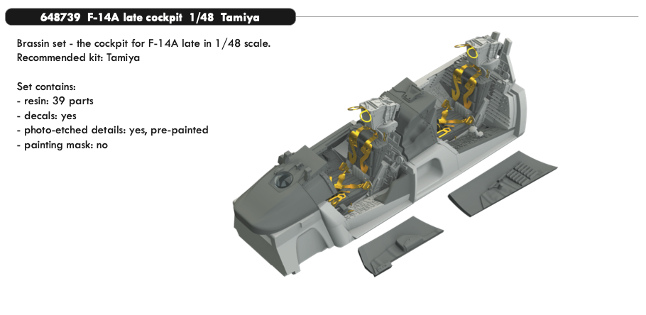 Eduard Brassin ED648739 1:48 Grumman F-14A Tomcat late cockpit
