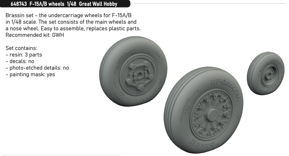 Eduard Brassin ED648743 1:48 McDonnell F-15A/B Eagle wheels